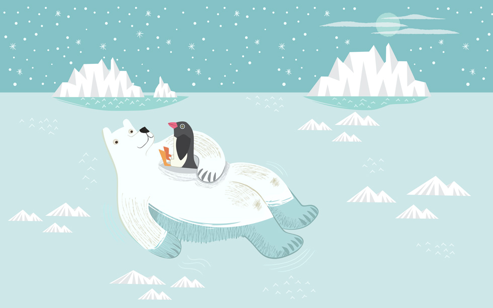 A059814-儿童-卡通简约-冰川-北极熊