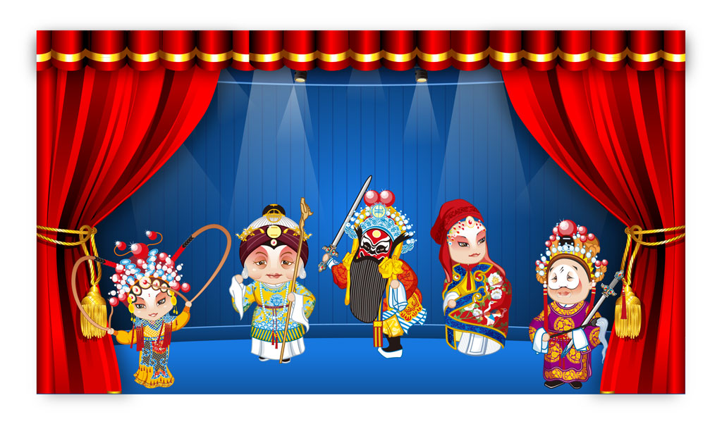 A051273-卡通儿童动漫人物--舞台上的京剧