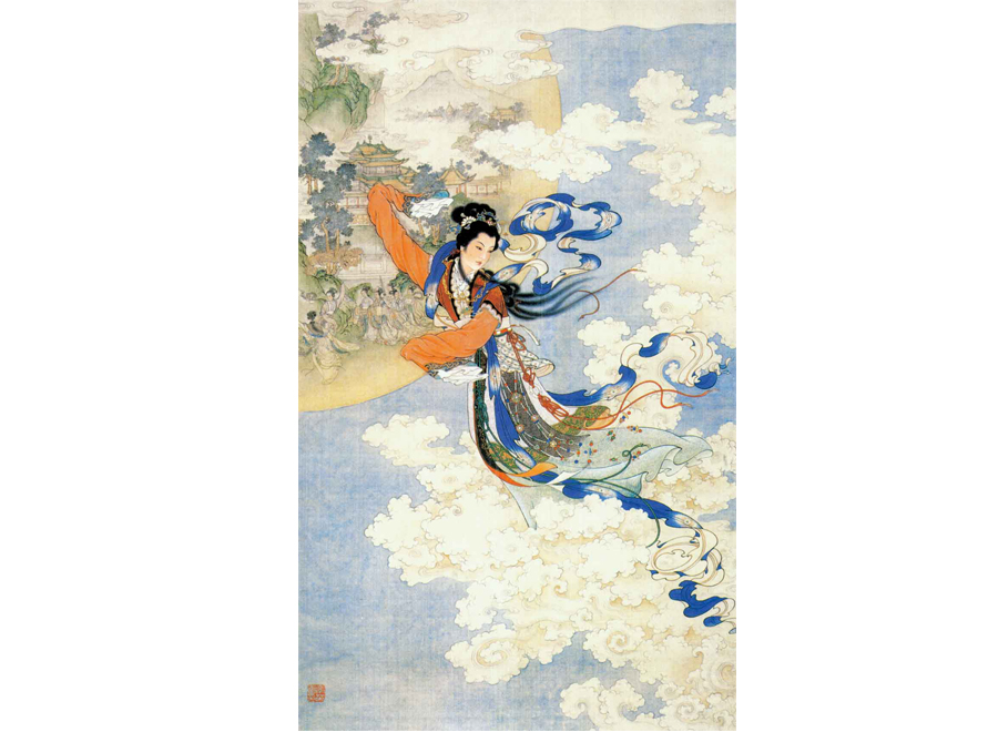 A055567-国画人物-嫦娥奔月