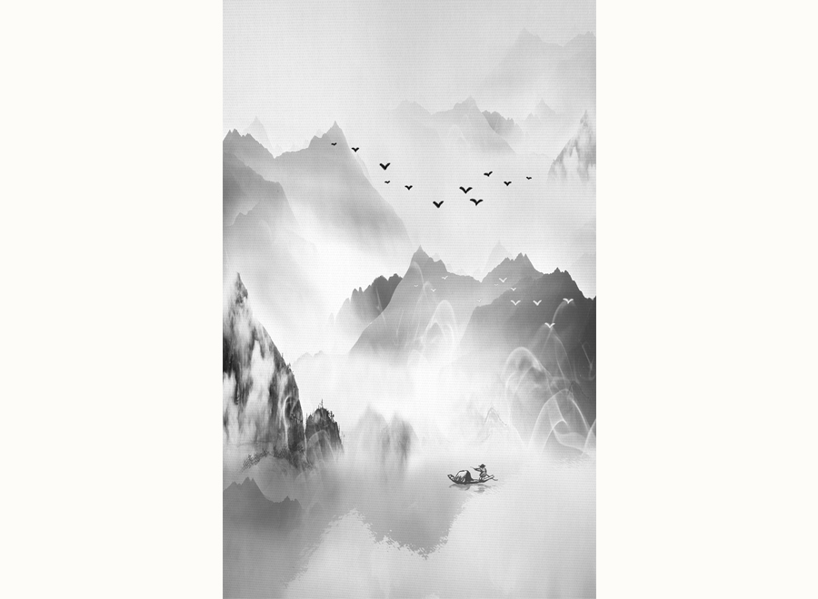 A052865-中式玄关山水意境-水墨山水