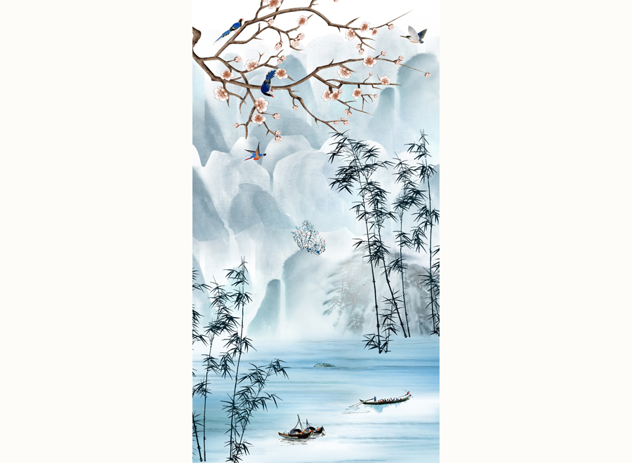 A054086-中式玄关山水意境-玄关画