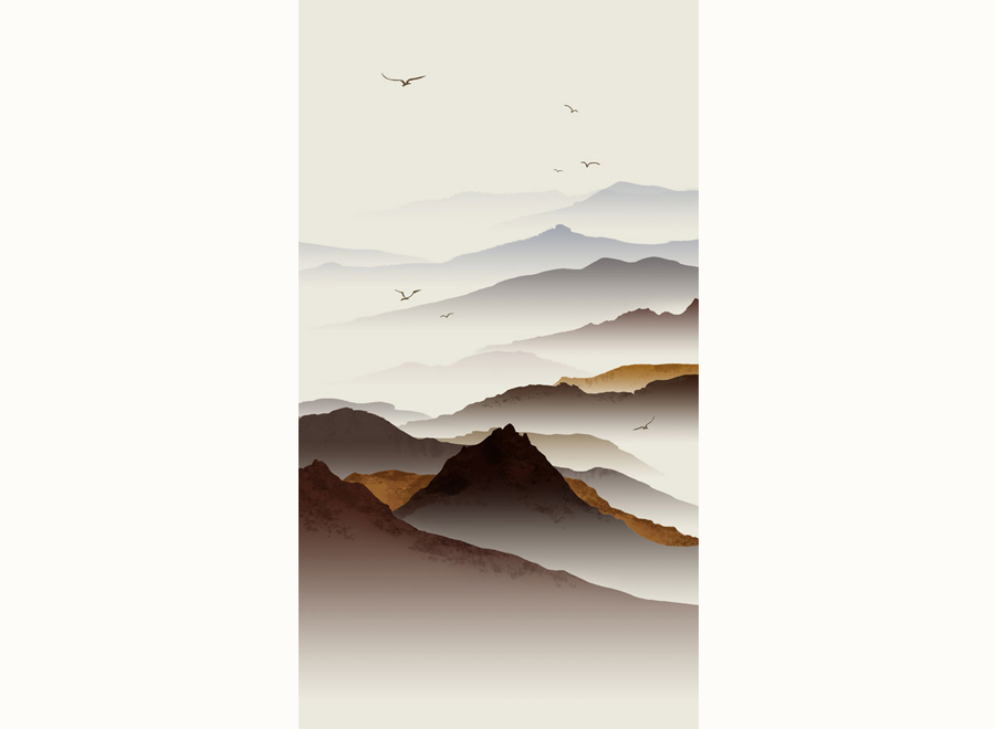 A056018-中式玄关山水意境-手绘山水