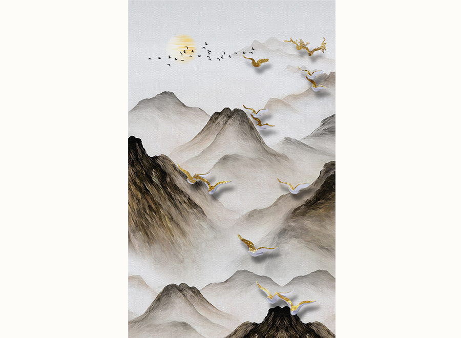 A059227-中式玄关山水意境--水墨山水