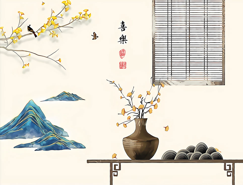 A063778-新中式轻奢-中式金线 - 高清壁画素材-壁画_电视背景墙_沙发背景墙_壁画素材