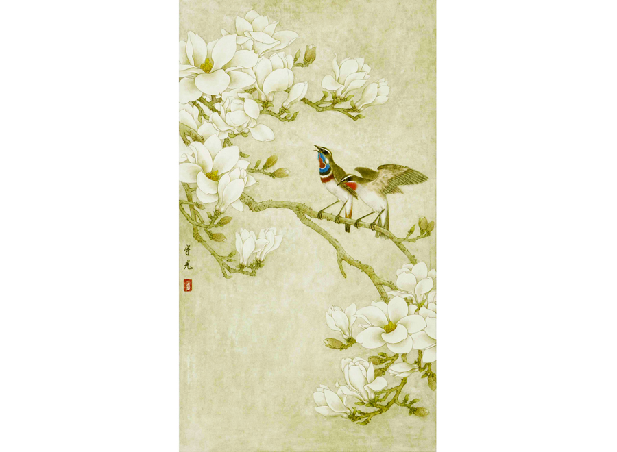 A052557-中式玄关-手绘花鸟