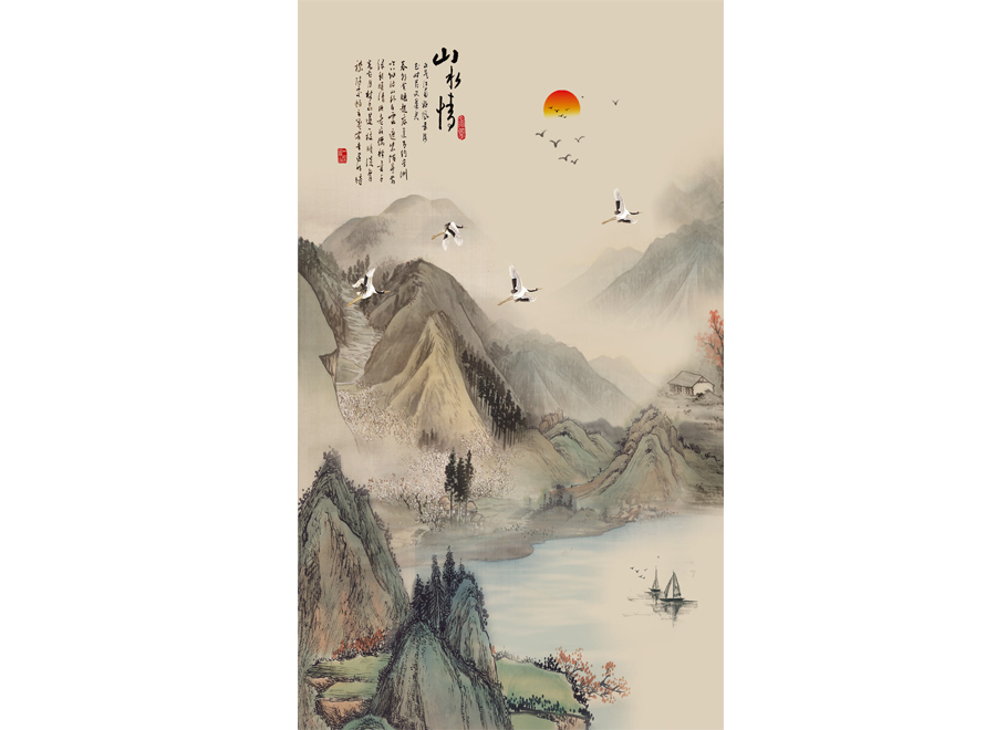 A054340-中式玄关-国画山水-山水情