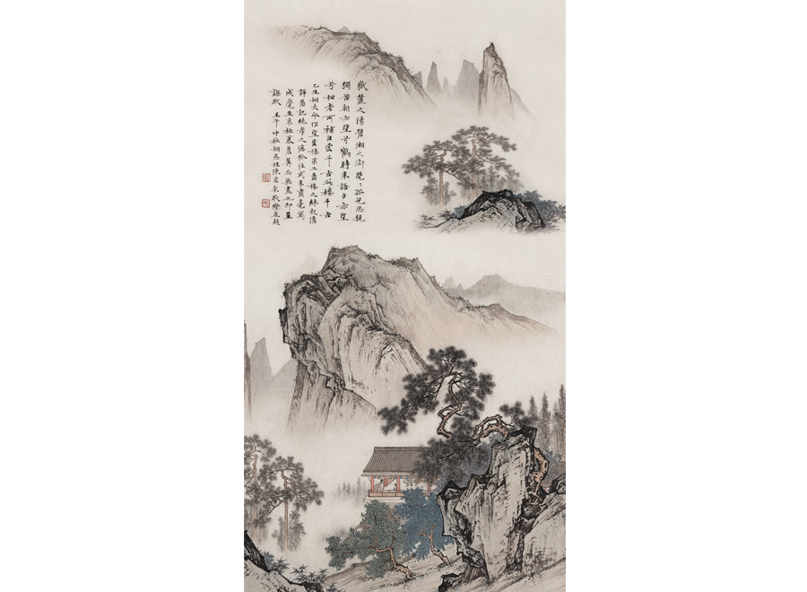 A063664-中式玄关-国画山水-山水古画