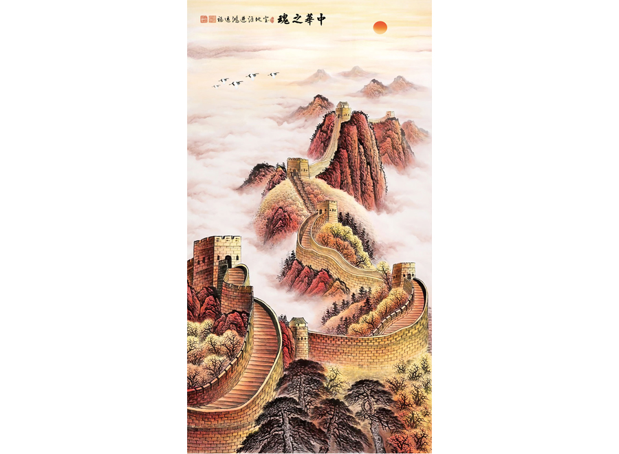 A064552-中式玄关-国画山水-油画布-长城