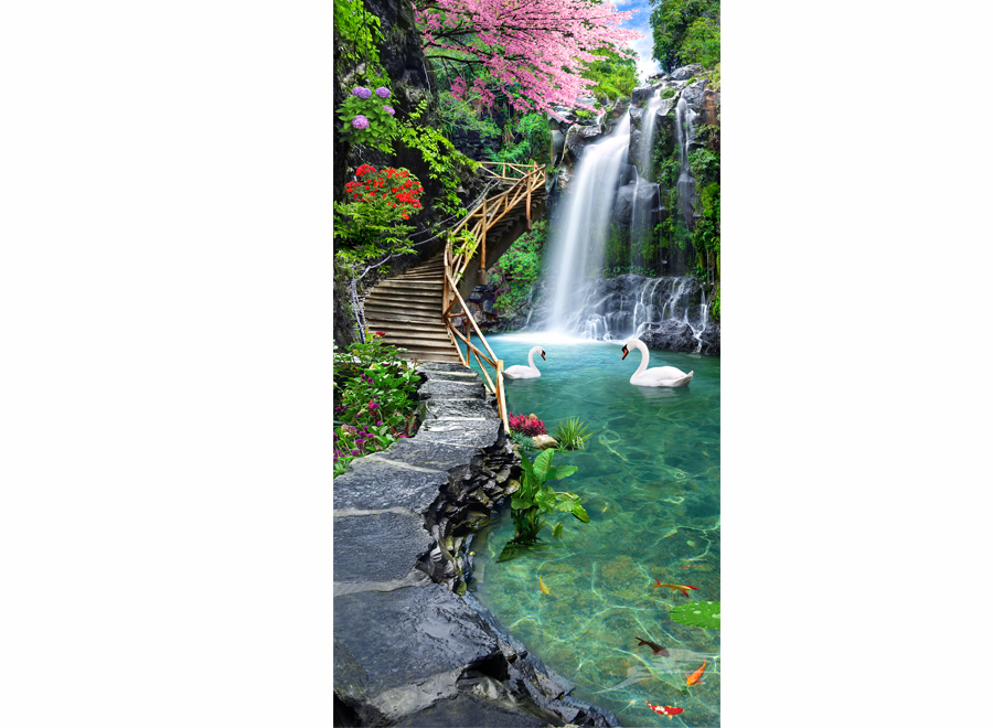 A053557-玄关-自然风景-山水瀑布桥