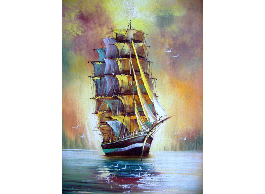 A050421-玄关-油画风景-油画帆船