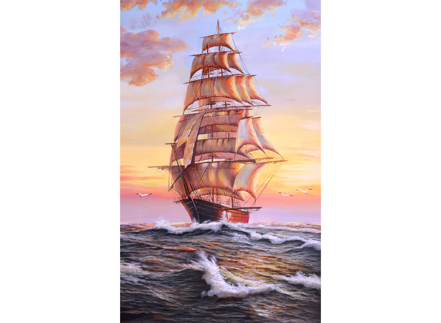 A061155-玄关-油画风景-帆船