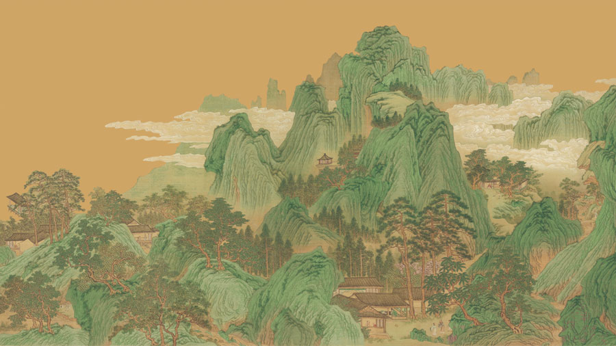 A066790-标清-中式山水-国画-复古-山水-树-房子