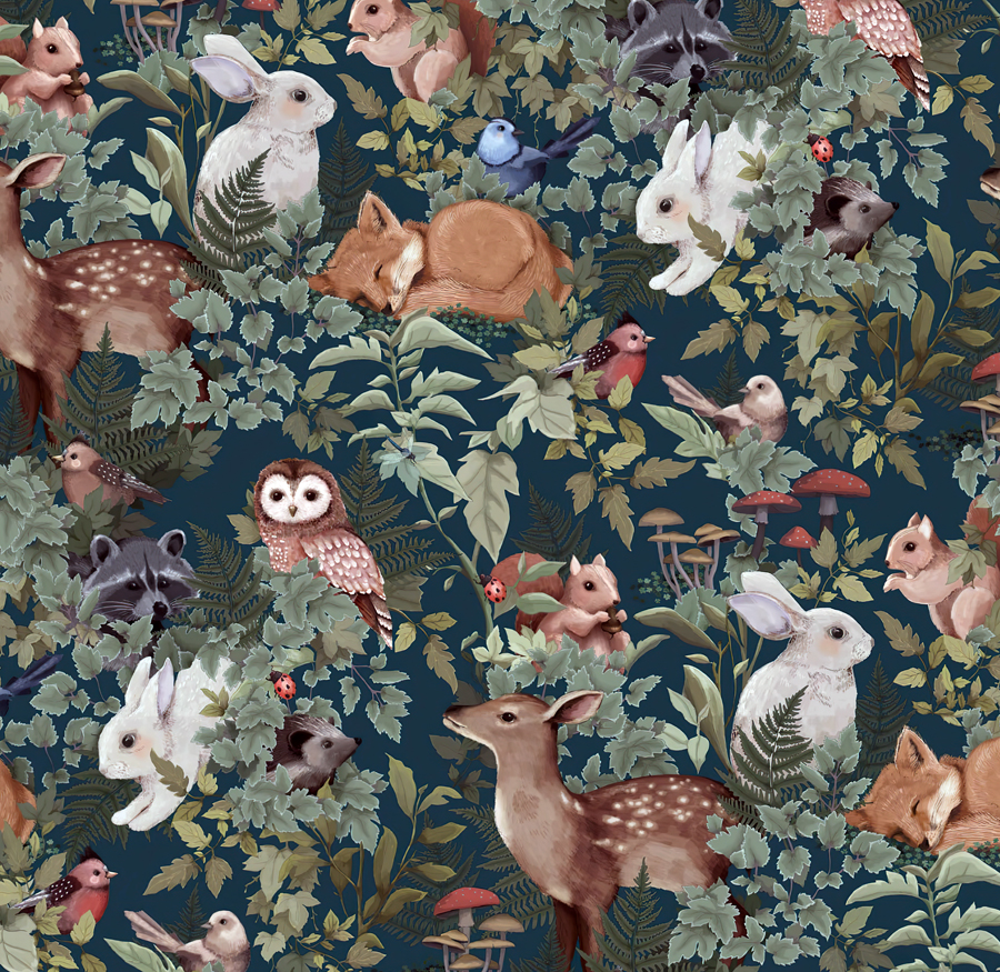 A068012标清美式动物-墙布壁纸