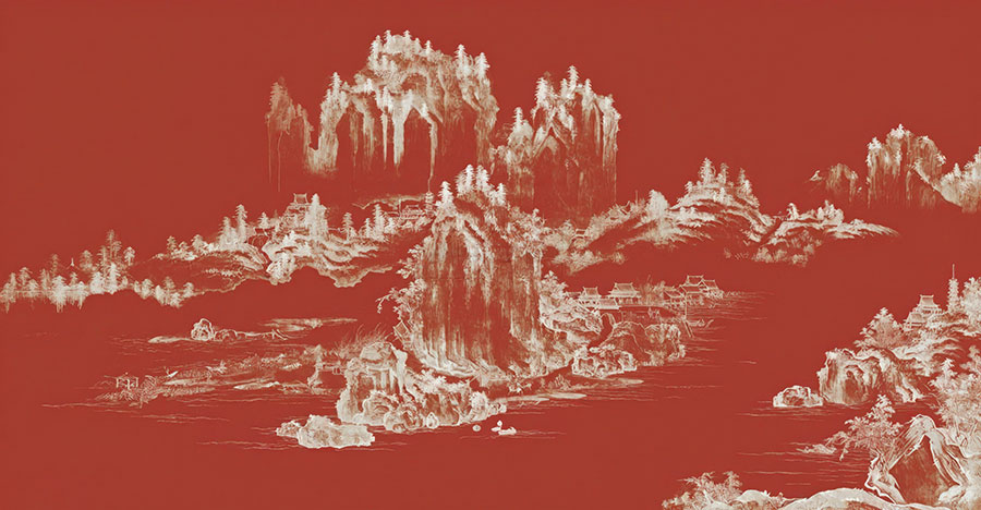 A068365标清红底山水