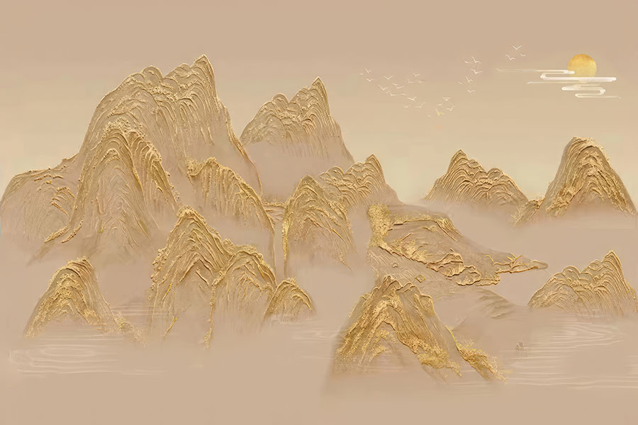 A068370标清山水金色山脉