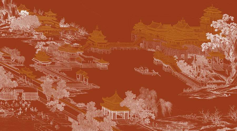 A068384高清红底清明上河图