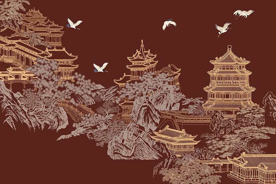 A068410高清阁楼仙鹤