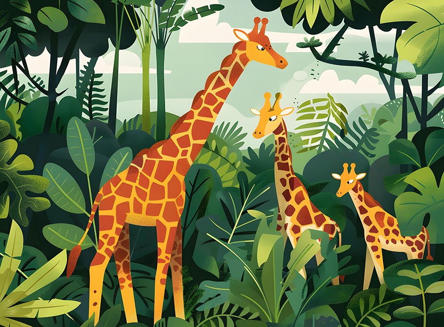 A068420标清卡通长颈鹿