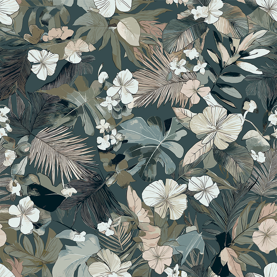 A068622高清美式墙布小花