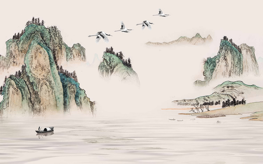 A068682标清山水飞鸟