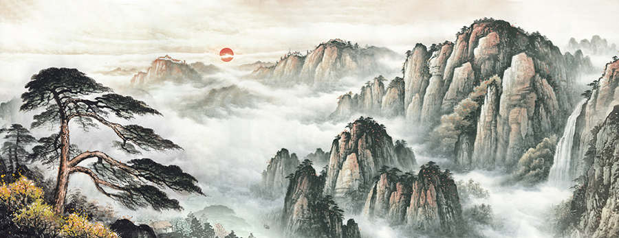 A068629迎客松高清国画